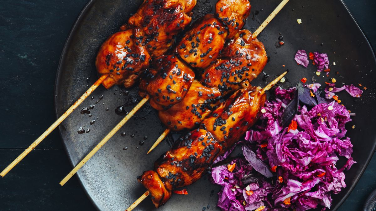 Canada Day Maple-Garlic Grilled Chicken Skewers