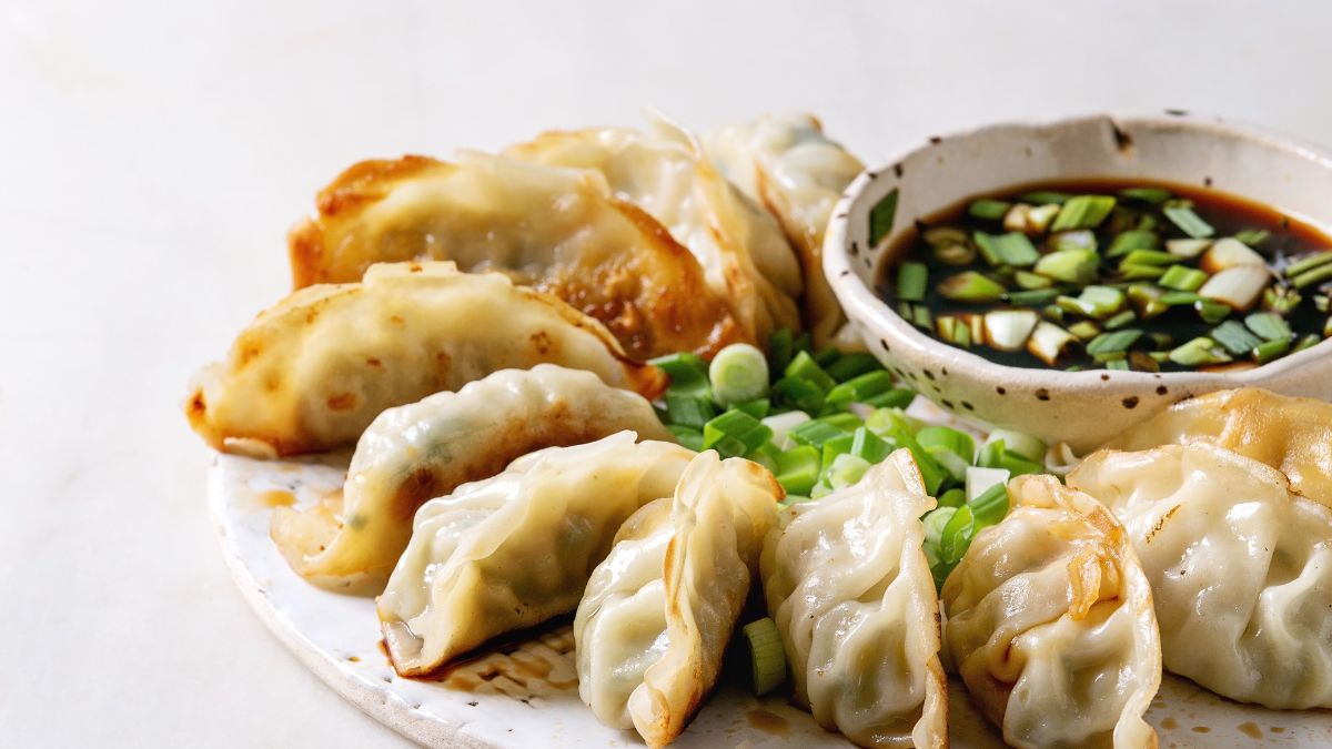 Asian-Inspired Starter Ginger Soy Sauce Dumplings with Spring Onion