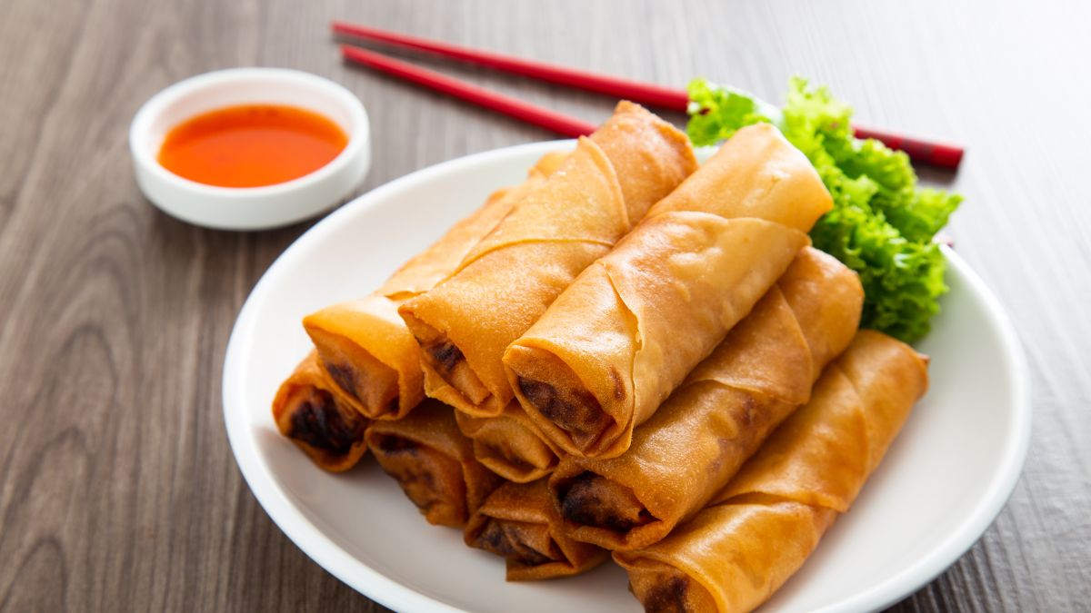 Asian Spring Rolls with Sweet Chili Dipping Sauce