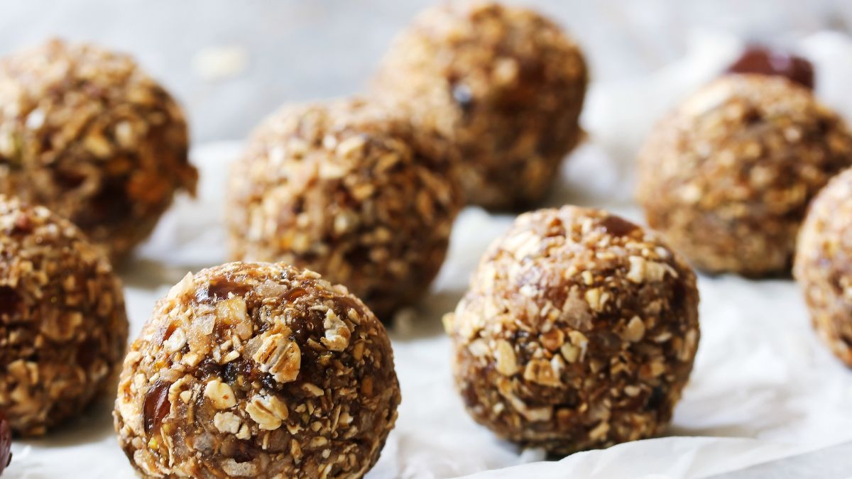 Trail Mix Energy Bites with Chocolate Chips