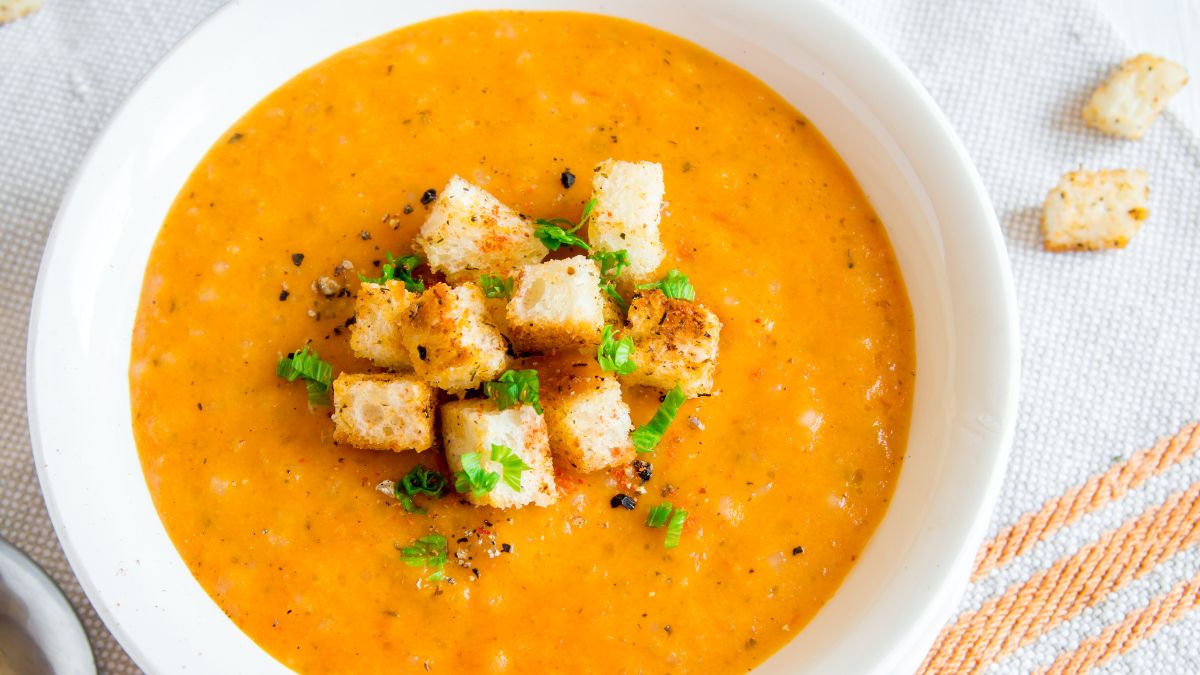 Plated Carrot and Ginger Soup