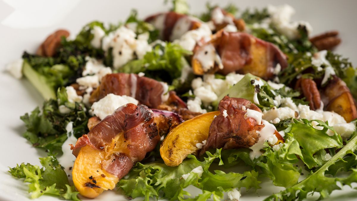Plated Grilled Peach Salad
