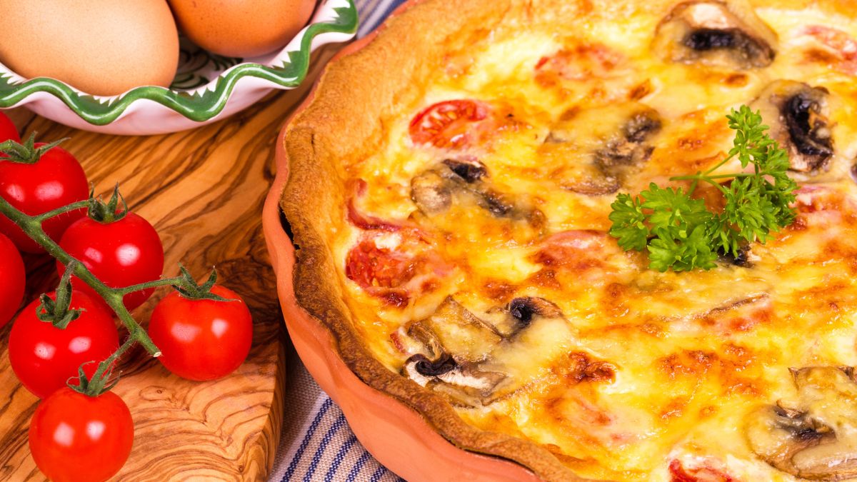 Garlic Mushroom and Tomato Tart