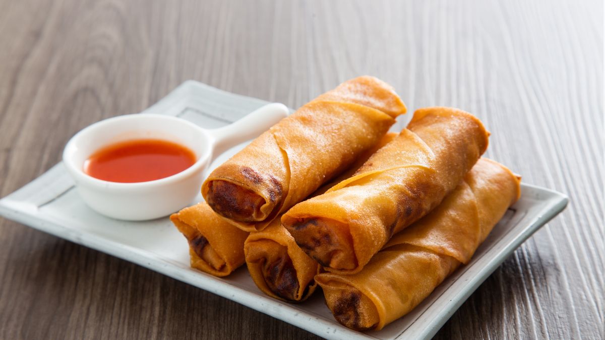 Asian Spring Rolls with Sweet Chili Dipping Sauce