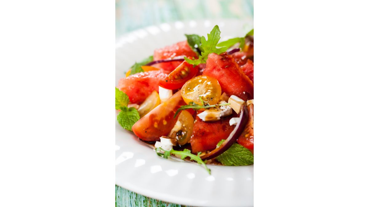 Watermelon Salad with Ginger Balsamic Dressing