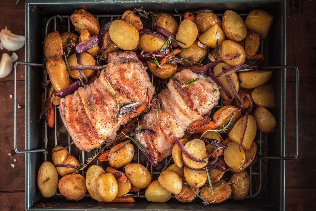 Christmas Eve Dinner: Roasted Bacon Wrapped Pork Tenderloin