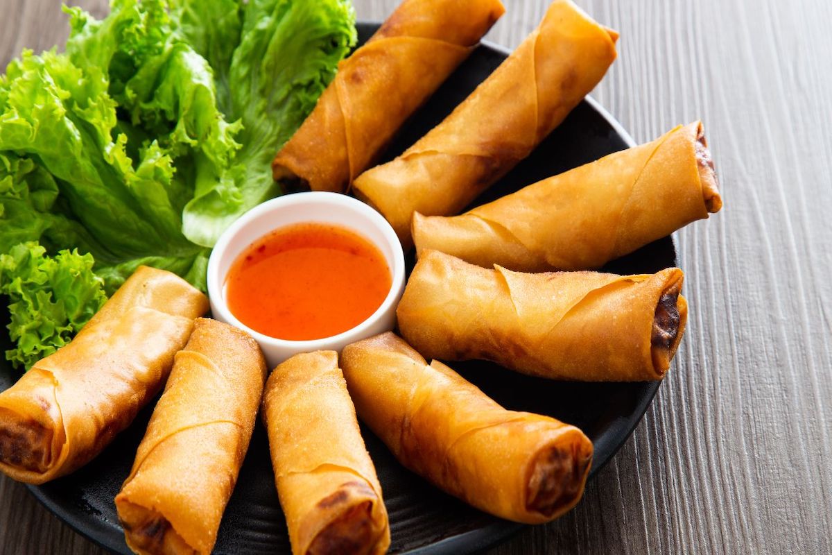 Asian Spring Rolls with Sweet Chili Dipping Sauce
